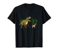 Scottish Terrier Dinosaur T-Rex Walking Funny Dog Trex Men T-Shirt