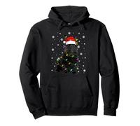 Scottish Terrier Dog Christmas Lights Santa Hat Dog Xmas Pullover Hoodie
