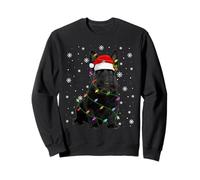 Scottish Terrier Dog Christmas Lights Santa Hat Dog Xmas Sweatshirt