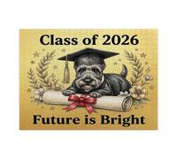 Scottish Terrier Dog Congrats Grad Jigsaw Puzzles for Adults 500 Piece, Graduation Diploma Wooden Puzzles, Class of 2026 Pattern Decorations for Home Entertainment