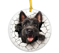 Scottish Terrier Dog Hanging With Ribbon Keepsake Ceramic Christmas Pendant