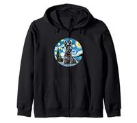 Scottish Terrier Dog Mom Dad - Van Gogh Starry Night Style Zip Hoodie