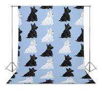 Scottish Terrier Dogs Abstract Photography Backdrop Washable Photo Studio Backdrops Background for Party Video Shooting