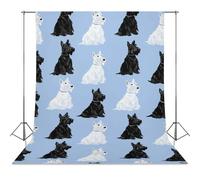 Scottish Terrier Dogs Abstract Photography Backdrop Washable Photo Studio Backdrops Background for Party Video Shooting