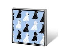 Scottish Terrier Dogs Print Square Badge Metal Decorative Brooches 0.7 Inch Funny Lapel Pin Gift for Backpack Clothing