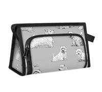 Scottish Terrier Dogs Travel Toiletry Bag for Women Men Girls Boys Dogs Puppy Multifunctional Makeup Pouch Bag Wash Toiletries Cosmetic Organizer Shower Bag