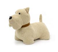 Scottish Terrier Doorstop Puppy Dog Shaped Door Stop | Novelty Indoor Herringbone Fabric Doorstop Animal Doorstop | Decorative Weighted Scottie Dog Door Stopper 1.5kg - Toffee