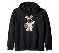 Scottish Terrier Dressed Easter Bunny Funny Cute Boys Girls Zip Hoodie