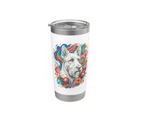 Scottish Terrier Floral Statue Stainless Steel Insulated Tumbler