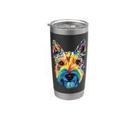 Scottish Terrier Geometric Pop Art Closeup Portrait Face Stainless Steel Insulated Tumbler