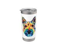 Scottish Terrier Geometric Pop Art Closeup Portrait Face Stainless Steel Insulated Tumbler