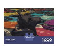 Scottish Terrier Jigsaw Puzzles Great Gift for Adults 1000 Piece Fun Challenging Home Decoration Brainteasing Cute Pet Dog Jigsaw Puzzle for Adults 38x26cm/1000pcs