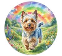 Scottish Terrier Jigsaws 1000 Pieces Good Friend Partner Pet Circular Jigsaw Puzzle Suitable for Home Decor Challenging Puzzle Games Creativity & Gift Giving Entertainment Meet 1000pcs (67.5x67.5cm)