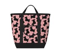 Scottish Terrier Pattern Pink Black,Lunch Bags Large Capacity Insulated Tote Bag For Women Men Work Picnic Travel