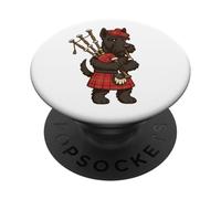 Scottish Terrier Playing Bagpipes - Funny Dog Mom Dad PopSockets Adhesive PopGrip