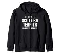 Scottish Terrier Property Of Security Service Dad Dog Lover Zip Hoodie