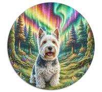 Scottish Terrier Puzzle 1000 Piece Jigsaw Good Friend Partner Pet Circular Jigsaws Adults Kids Puzzles Puzzling Colourful Unique Creative Adult Games Home Decoration 1000pcs (67.5x67.5cm)