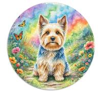 Scottish Terrier Puzzle 1000 Piece Jigsaw Good Friend Partner Pet Round Jigsaws Adults Kids Puzzles Suitable for Home Decor Impossible Challenging Games Presents Adult Creative Geometric 1000pcs (67