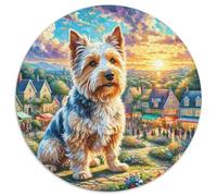 Scottish Terrier Puzzle 1000 Pieces Jigsaw Good Friend Partner Pet Round Jigsaws Adults Kids Puzzles Colourful Unique Creative Games Adult Home Decoration Educational 1000pcs (67.5x67.5cm)