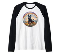 Scottish Terrier Rainbow Bridge Cute Scottie Memorial Raglan Baseball Tee