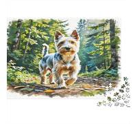 Scottish Terrier Recycled Paper Mixed Breed Dog in Flower Meadow at Sunset Jigsaw Puzzle Interactive Family Activity 70x50cm/1000pcs