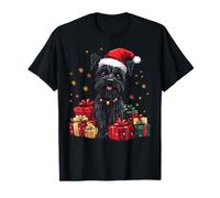 Scottish Terrier Santa Hat Funny Christmas Scottie Dog Lover T-Shirt