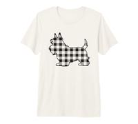 Scottish Terrier Scottie Dog Christmas Buffalo Plaid Gift Premium T-Shirt