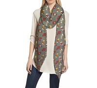 Scottish Terrier Scottie Dog Print Women's Scarf Shawl Wrap Lightweight (Light Grey)