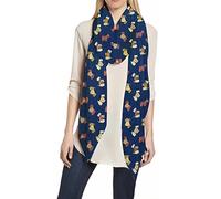 Scottish Terrier Scottie Dog Print Women's Scarf Shawl Wrap Lightweight (Navy Blue)
