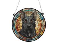 Scottish Terrier Stained Glass Effect Suncatcher Gift for Dog Lovers - 19cm