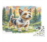 Scottish Terrier Thick Paper Terrier in Grassy Field with Stream Jigsaw Puzzle Bundle for Seniors Brain Training Secret Santa Gift 52x38cm/1000pcs
