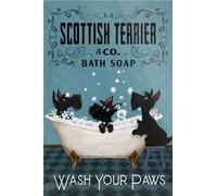 Scottish Terrier Wash Your Paws Decor Gifts Funny Bathroom Decor Wall Art Coffee Bar Vintage Metal Tin Sign Office Home Toilet Signs Wall Decor Pictures Retro Metal Tin Sign 8X12 Inches