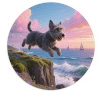 Scottish TerrierJigsaw Puzzle 1000 Piece for Adults Round Cute PetCreative Challenge Family Decorations1000pcs (67.5x67.5cm)