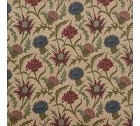 Scottish Thistle 100% Cotton Curtain Upholstery Cushion Roman Blind Fabric - Foxglove - Per Full Metre