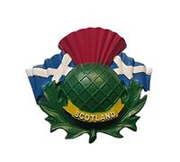 Scottish Thistle and Flag Fridge Magnet - Scotland Saltire St. Andrew's Cross/National Flower Souvenir for Home or Kitchen