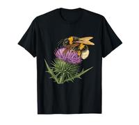 Scottish Thistle Bumblebee with Tartan Scarf T-Shirt