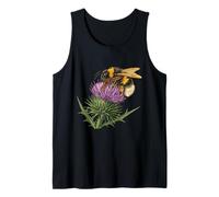 Scottish Thistle Bumblebee with Tartan Scarf Tank Top