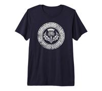 Scottish Thistle Celtic Knot Distressed Print Premium T-Shirt