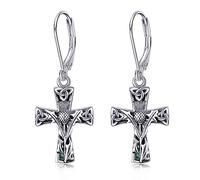Scottish Thistle Earrings 925 Sterling Silver Scottish Symbol of Love Celtic Knot Lever Back Earrings Scottish Thistle Jewellery Gift for Women