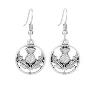 Scottish Thistle Earrings for Women, Silver Dangle Style in a Gift Bag, Burns Night, Hogmanay