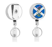 Scottish Thistle Flag ID Card Badge Holders Retractable Badge Holder Reel