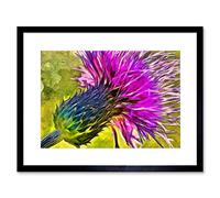Scottish Thistle Flower Vibrant Framed Wall Art Print