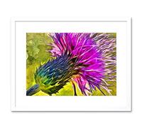 Scottish Thistle Flower Vibrant Framed Wall Art Print