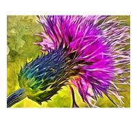 Scottish Thistle Flower Vibrant Large Art Print Poster Wall Decor 18x24 inch
