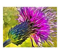 Scottish Thistle Flower Vibrant Wall Art Print