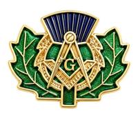Scottish Thistle Freemason Masonic Lapel Pin Badge