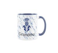 Scottish Thistle Grandma Mug - Blue & White Scotland Gaelic Souvenir Gift - Tea/Coffee Ceramic Cup Present