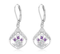 Scottish Thistle Jewelry Gifts Sterling Silver Scotland Thistle Drop Earrings Celtic Scottish Jewelry Gifts for Women