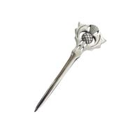 Scottish Thistle Kilt Pin 4” Silver Finish - Highland Kilt Accessory