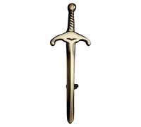 Scottish Thistle Kilt Pin Solid Steel with Brass Antique Finish 4" Highland Pins & Brooches Celtic Knot, Pin & Brooches, Swirl Celtic Knot Sword Needle Chrome 10cm (Celtic Knot Sword Kilt Pin)